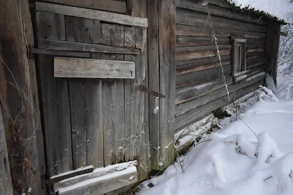 Oud Huis Het Platteland Winter — Stockfoto