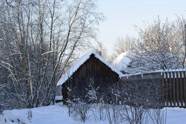 Antigua Casa Campo Invierno — Foto de Stock