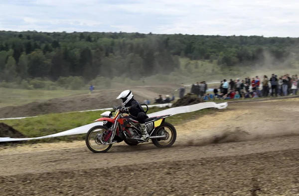 Motocross Rider Una Motocicleta — Foto de Stock