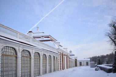 historic brick house in winter
