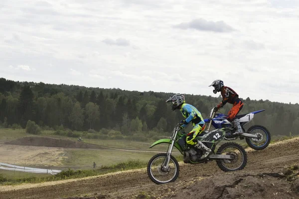 Motociclisti Motocross Movimento — Foto Stock