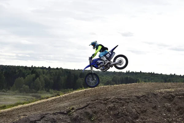 Motorcyclist Motorcycle Air — Stock Photo, Image