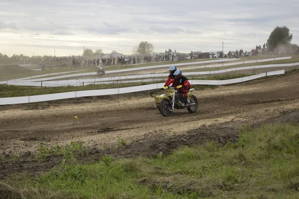 Motocross Motoristas Motocicletas Con Capazo — Foto de Stock