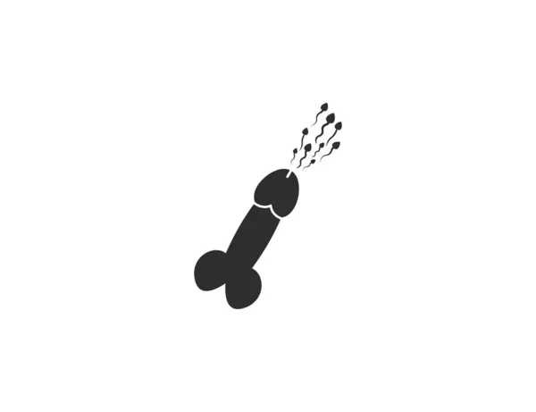 Vector Illustration Flat Design Penis Sperm Icon — 스톡 벡터