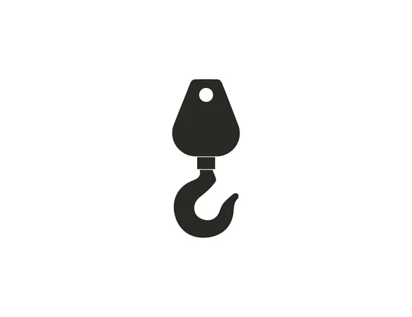 Vector Illustration Crane Hook Industrial Lift Icon — Stock Vector