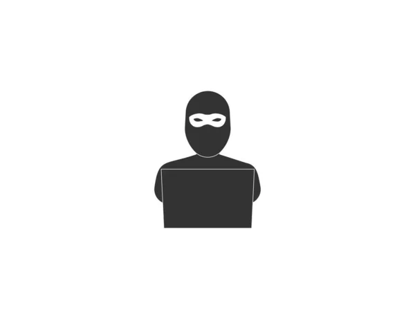 Векторная Иллюстрация Плоский Дизайн Икона Криминального Грабителя Интернете — стоковый вектор
