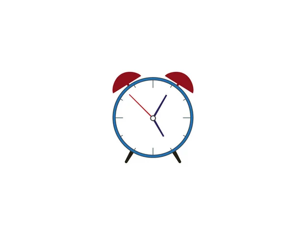 Horloge, icône du réveil. Illustration vectorielle. Plat. — Image vectorielle