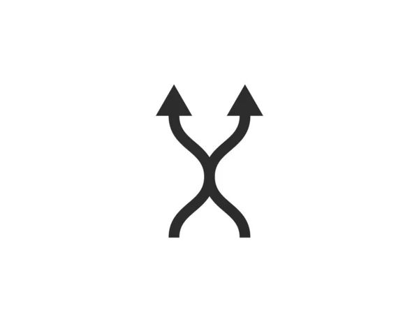 Pijl, twee kanten op, richting icoon. Vector illustratie. Vlakke constructie. — Stockvector
