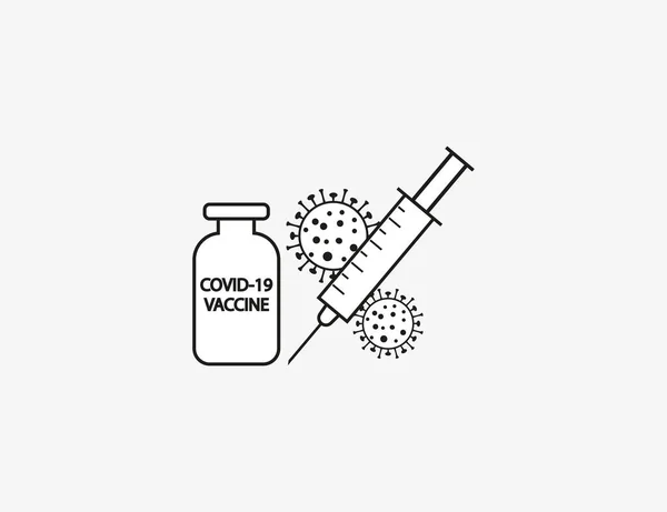 Vektorillustration Flaches Design Coronavirus Impfstoff Covid Symbol — Stockvektor