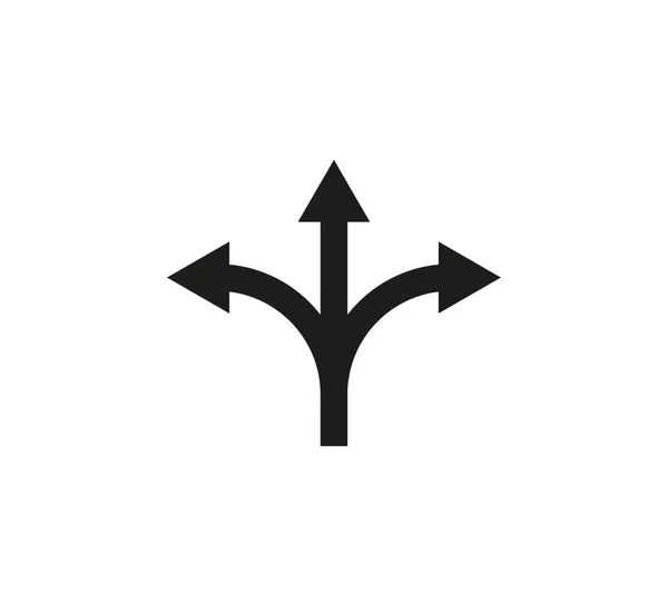 Векторная Иллюстрация Плоский Дизайн Стрелка Значок Направления Три Стороны — стоковый вектор
