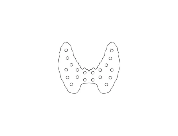 Vector Illustration Flat Design Endocrine Gland Thyroid Icon — Stock Vector