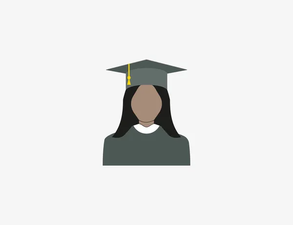 Ilustración Vectorial Diseño Plano Gente Graduación Sombrero Icono — Vector de stock