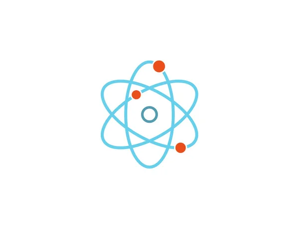 Vector Illustration Flat Design Atom Science Molecule Nucleus Icon — Stock Vector