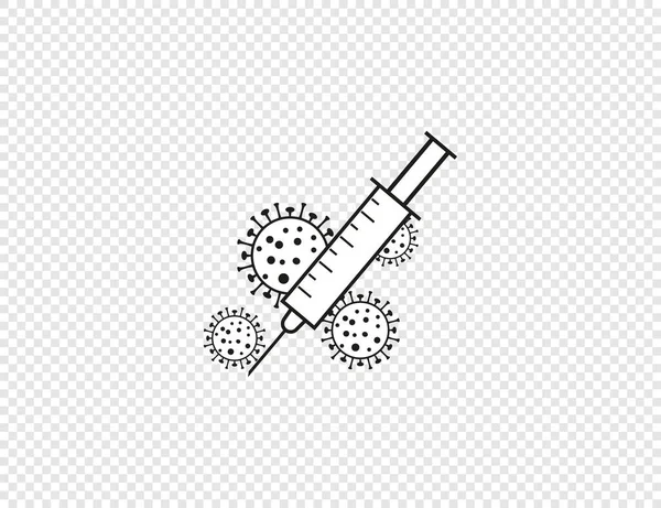 Vektör Çizimi Düz Dizayn Coronavirus Aşısı Covid Simgesi — Stok Vektör