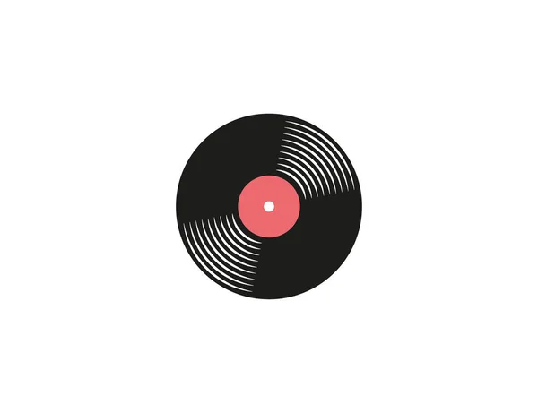 Illustration Vectorielle Design Plat Icône Disque Vinyle Musique — Image vectorielle