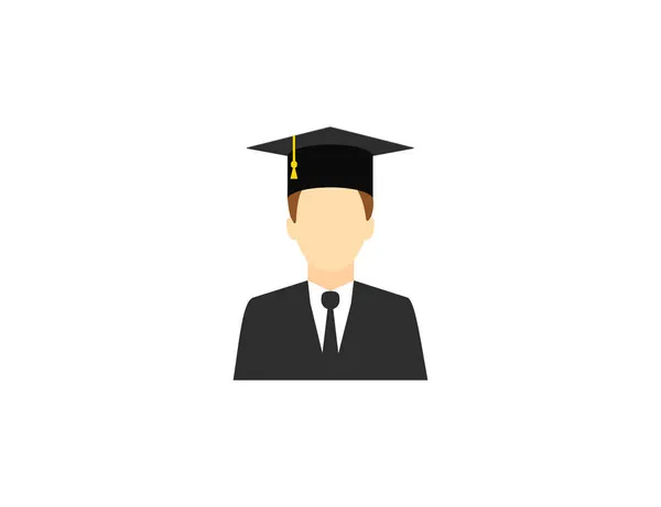 Vector Illustration Flat Design People Graduation Hat Icon — Stock Vector