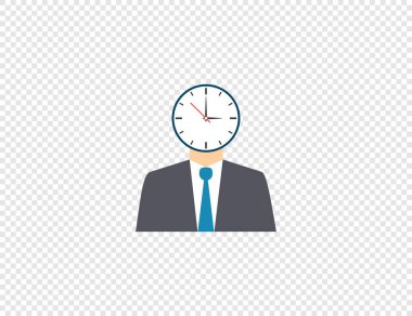 Vektör çizimi. Düz dizayn. Saat yönetimi simgesi