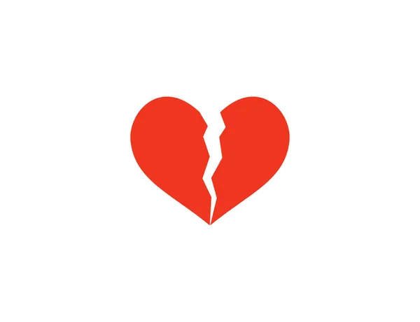 Векторная Иллюстрация Плоский Дизайн Иконка Разбитого Сердца — стоковый вектор