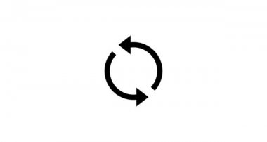 Çember ok, yenilenme, dönüş animasyonu. Hareketli grafik tasarım. Alfa kanalı.