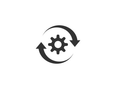 Vektör çizimi. Düz dizayn. Çalışma akışı otomasyon işlem simgesi