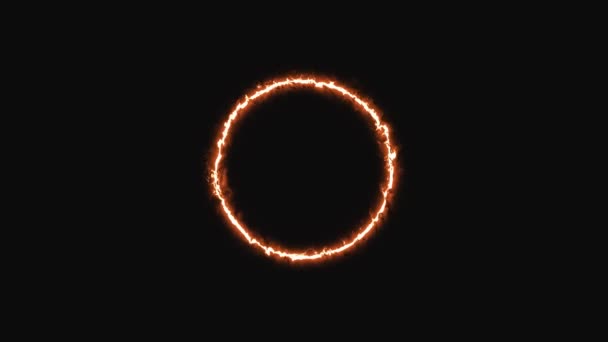 Linha de fogo a brilhar, círculo. Design gráfico de movimento. Canal Alfa. — Vídeo de Stock