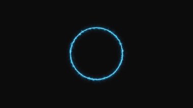 Elektrik çemberi, parlayan neon hat. Hareketli grafik tasarım. Alfa kanalı.