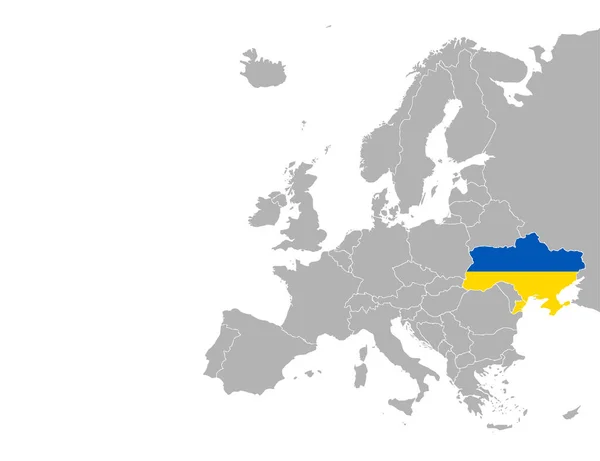 Ucraina sulla mappa Europa. Illustrazione vettoriale. — Vettoriale Stock