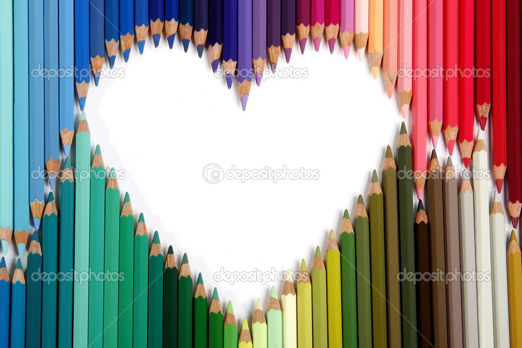 Color pencils, collage
