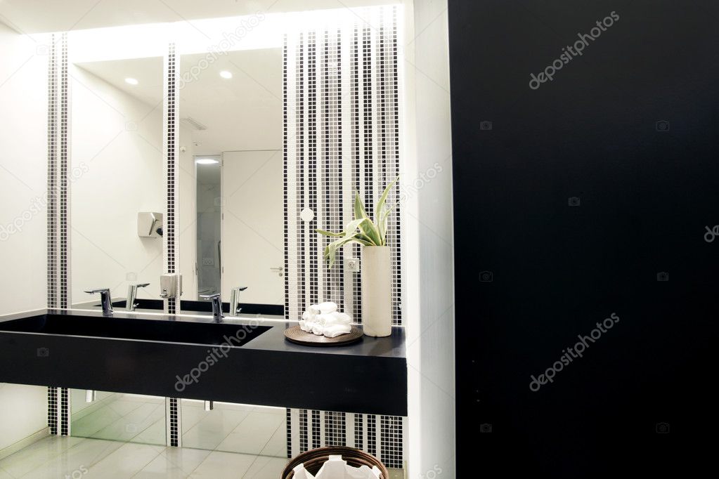 Luxury modern bathroom suite with bath and wc