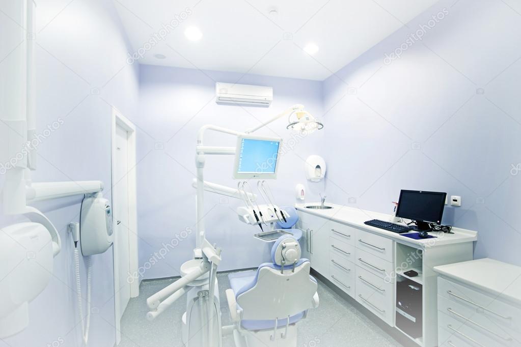 Modern dental consuting office in blue