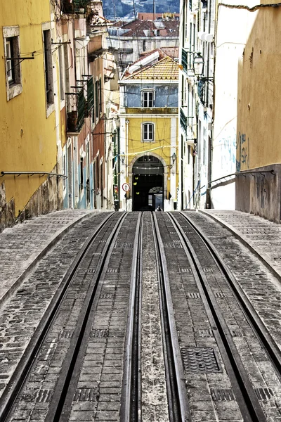 Tranvía elevador Bica en Lisboa, Portugal — Foto de Stock