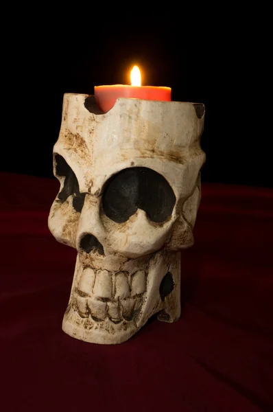 Den mrtvých lebka svíčka — Stock fotografie