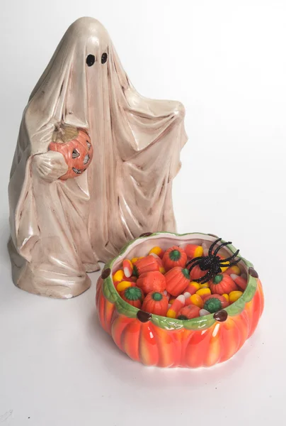 Halloween Ghost & Candy Corn — Stock Photo, Image