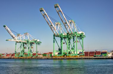 Shipping Cargo Crane Port of Los Angeles clipart