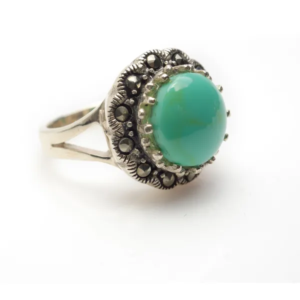 Anello in argento sterling turchese — Foto Stock