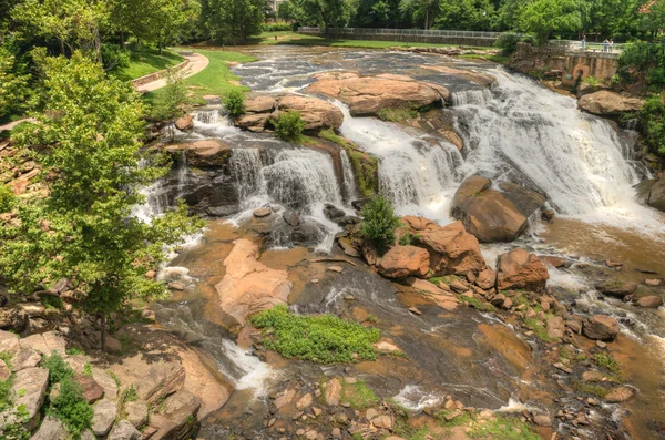 HDR Falls Park en el río Reedy — Foto de Stock