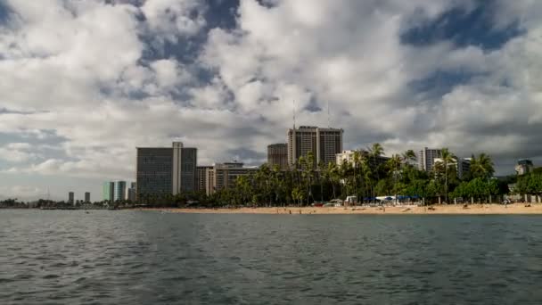 Waikiki Plaża upływ czasu wideo — Wideo stockowe