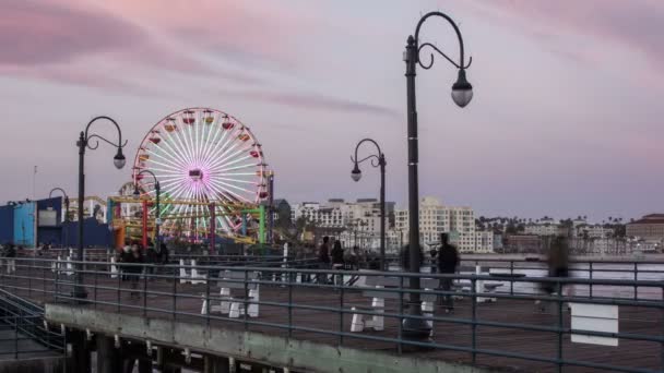 Santa Monica Pier Time Lapse vídeo Loop — Vídeo de Stock