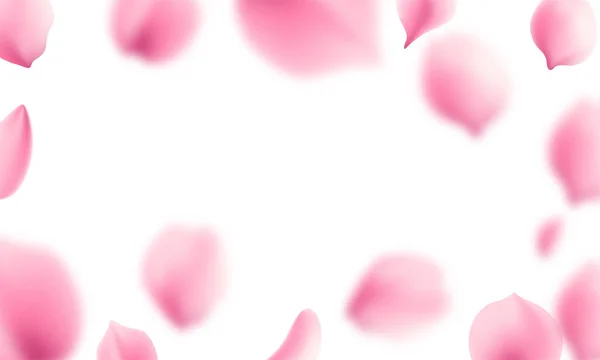 Růžové Sakura Padající Okvětní Lístky Pozadí — Stockový vektor