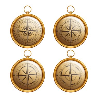 Antika retro tarzı metal pusula izole edildi