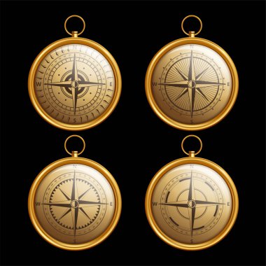 Antika retro tarzı metal pusula izole edildi