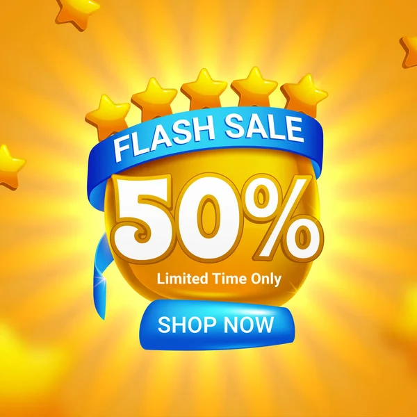 Flash Sale Special Offer Banner Template — Stock Vector