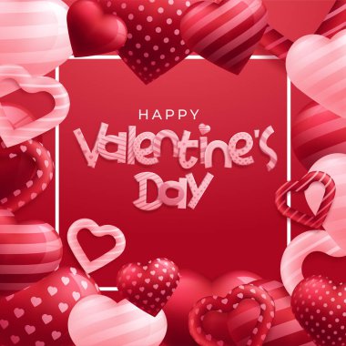 Mutlu Sevgililer Günü Tasarımı Romantik bir arkaplanda