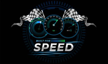 Set of isolated dashboard speedometers