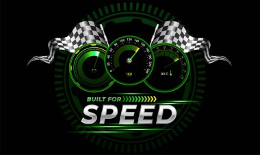 Futuristic car speedometer. vector illustration