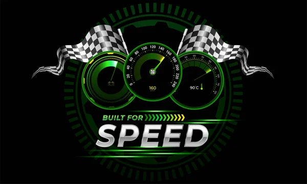 Futuristic Car Speedometer Vector Illustration — ストックベクタ