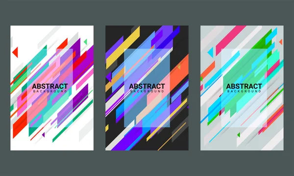 Set Abstract Colorful Covers Shapes — Stockový vektor