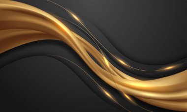 Siyah metalik dokuda soyut altın