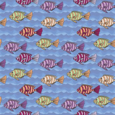 balıklar ile sorunsuz doku. 