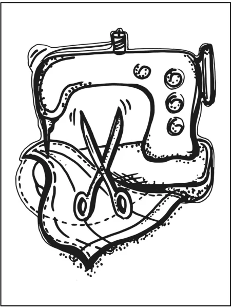 ミシンに縫いつける — ストックベクタ
